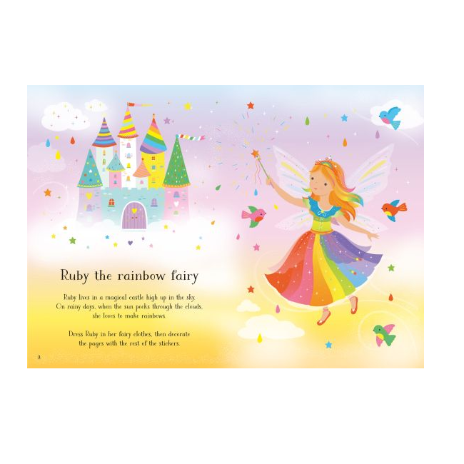 Little Sticker Dolly Dressing Rainbow Fairy Sticker Book, Usborne
