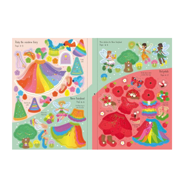 Little Sticker Dolly Dressing Rainbow Fairy Sticker Book, Usborne