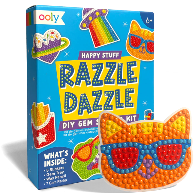 Razzle Dazzle Mini DIY Gem Sticker Kit - Happy Stuff - 8 Stickers