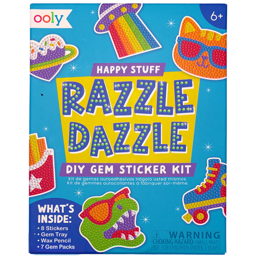 Razzle Dazzle Mini DIY Gem Sticker Kit - Happy Stuff - 8 Stickers