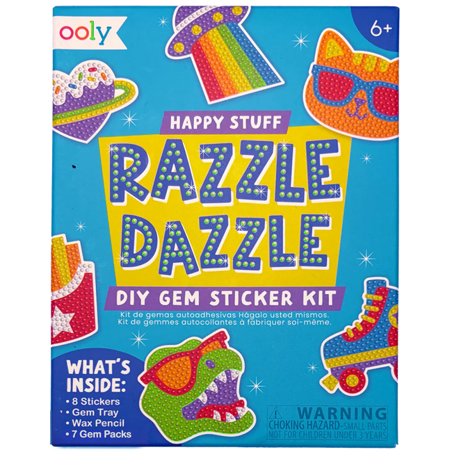 Razzle Dazzle Mini DIY Gem Sticker Kit - Happy Stuff - 8 Stickers