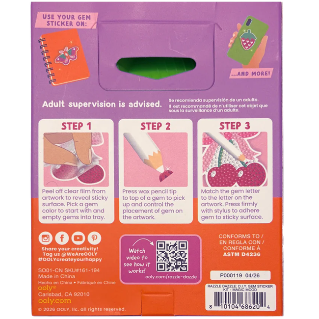 Razzle Dazzle Mini DIY Gem Sticker Kit - Magic Mood - 8 Stickers