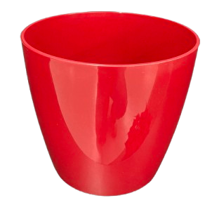 Planter, Round Red Plastic "San Remo" 6.25 Inch