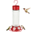 Nature's Way Ribbed Rose Glass Gravity Hummingbird Feeder