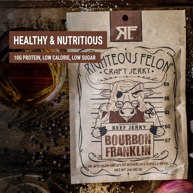 Bourbon Franklin Beef Jerky 2-oz.