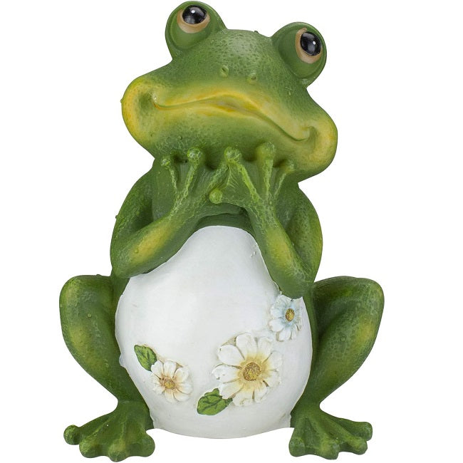 Frog with Daisies Garden Statue