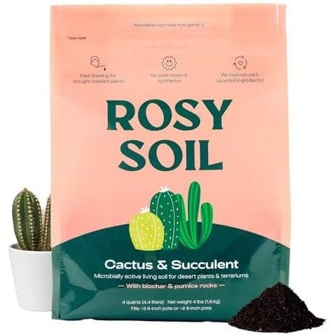Rosy Soil Organic Cactus & Succulent Mix, 4qt