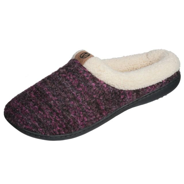 Roxoni Women's Knitted Fleece Lined Clog Slippers, Purple