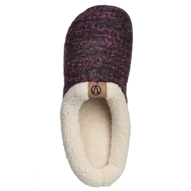Roxoni Women's Knitted Fleece Lined Clog Slippers, Purple