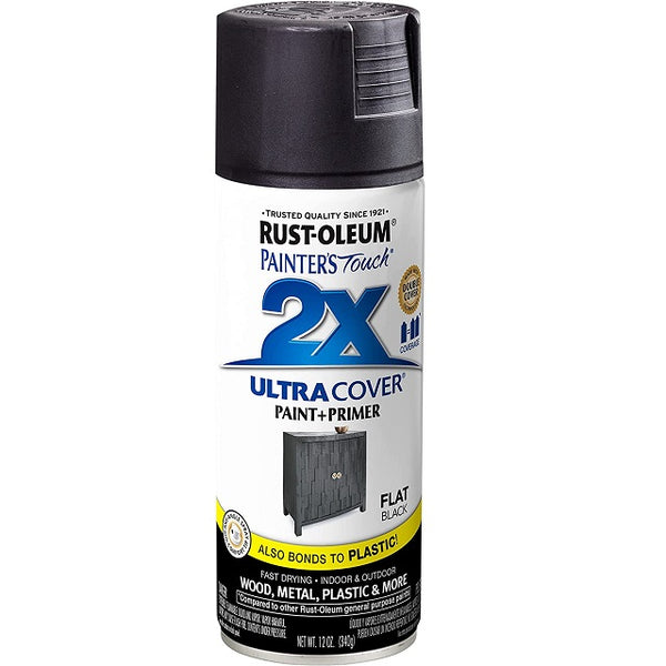 FLAT BLACK PRIMER Ultra Cover spraY Paint American Accents RUST-OLEUM 327911