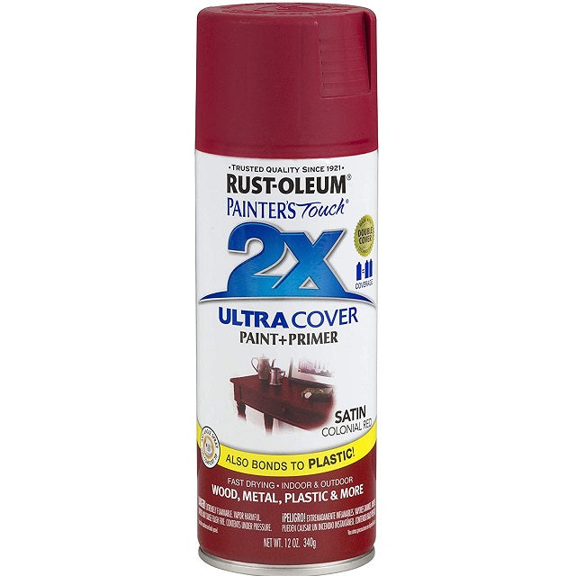 Painter's Touch 2x Ultra Cover Spray Paint, Colonial Red - 12 fl oz can