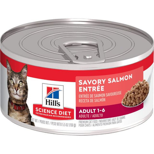 Science Diet Adult Cat Savory Salmon Entree , 5.5 oz. Can - Case of 24