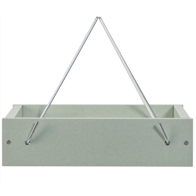 Small Hanging Tray Bird Feeder, Recycled Plastic - Sage Green