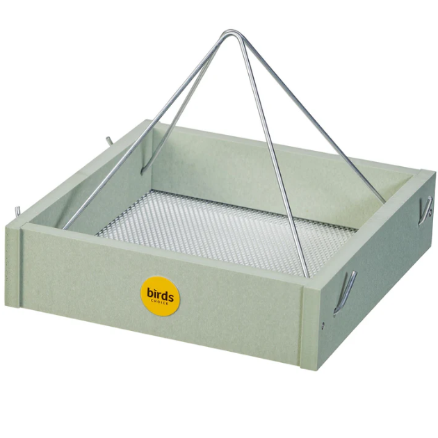 Small Hanging Tray Bird Feeder, Recycled Plastic - Sage Green