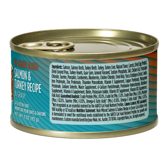 Nulo Minced Salmon & Turkey Recipe for Cats Grain Free 3oz