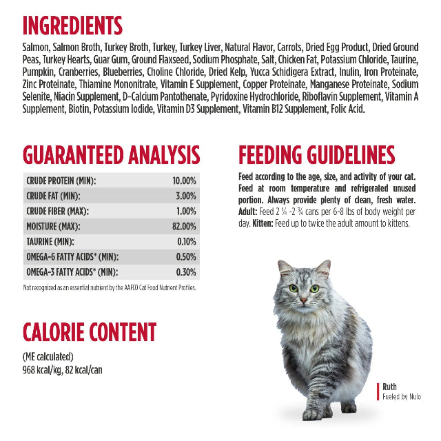 Nulo Minced Salmon & Turkey Recipe for Cats Grain Free 3oz