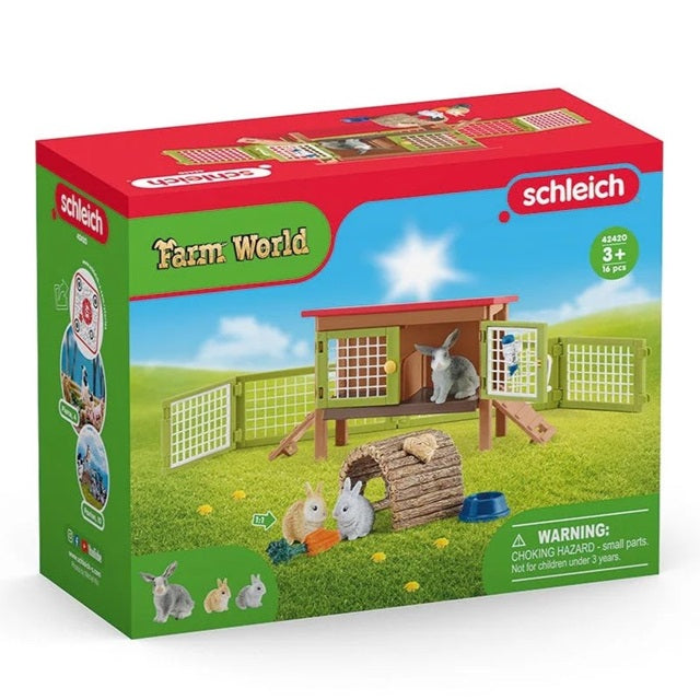 Schleich Farm World Rabbit Hutch 8-Piece Playset