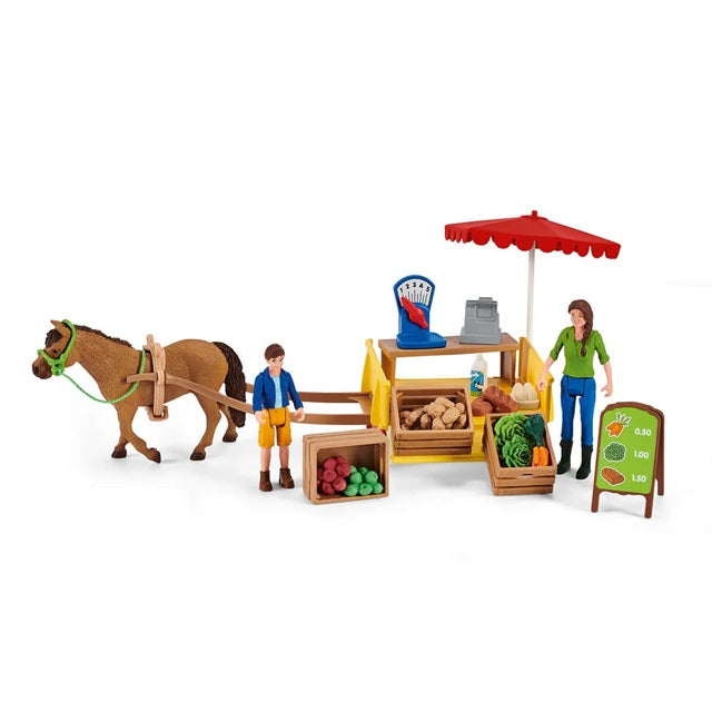 Schleich Farm World Sunny Day Mobile Farm Stand 39-Piece Playset