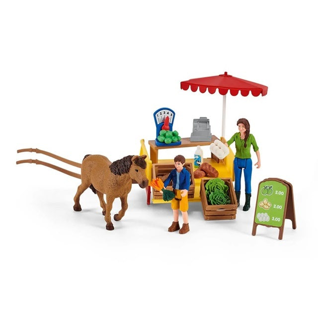 Schleich Farm World Sunny Day Mobile Farm Stand 39-Piece Playset