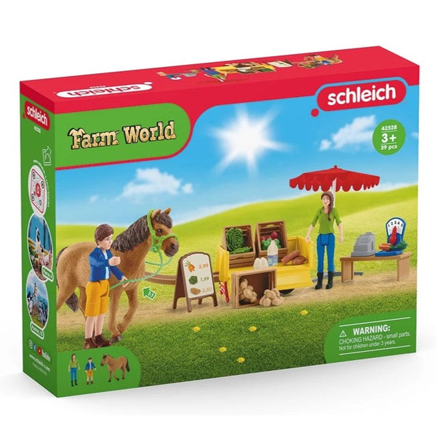 Schleich Farm World Sunny Day Mobile Farm Stand 39-Piece Playset