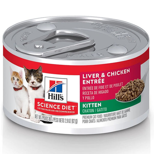Science Diet Liver & Chicken Entrée for Kittens, 5.5 oz. Can - Case of 24