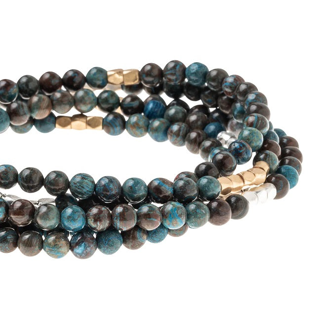 Stone Wrap Bracelet/Necklace - Blue Sky Jasper