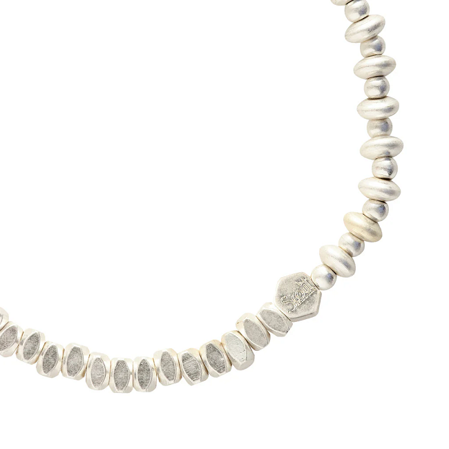 Scout Mini Metal Stacking Bracelet - Mixed Beads Silver