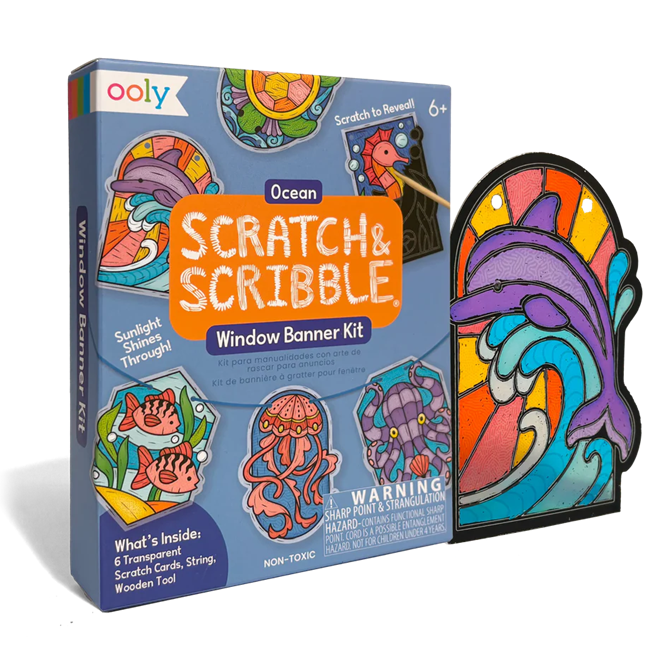 Scratch & Scribble Mini Window Banner Kit - Ocean - 6 Cards