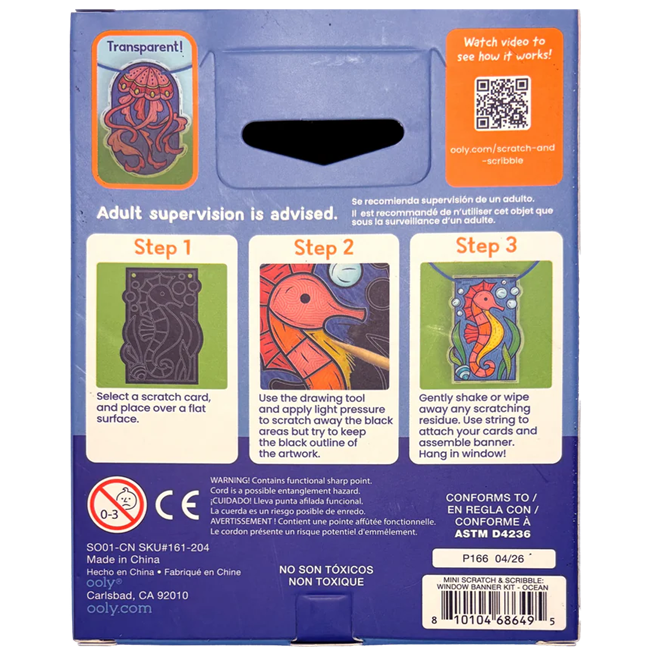 Scratch & Scribble Mini Window Banner Kit - Ocean - 6 Cards