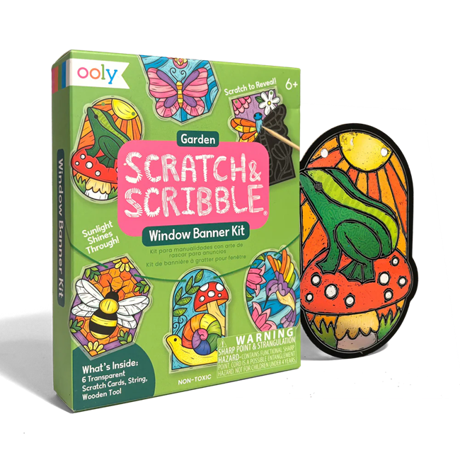 Scratch & Scribble Mini Window Banner Kit - Garden - 6 Cards