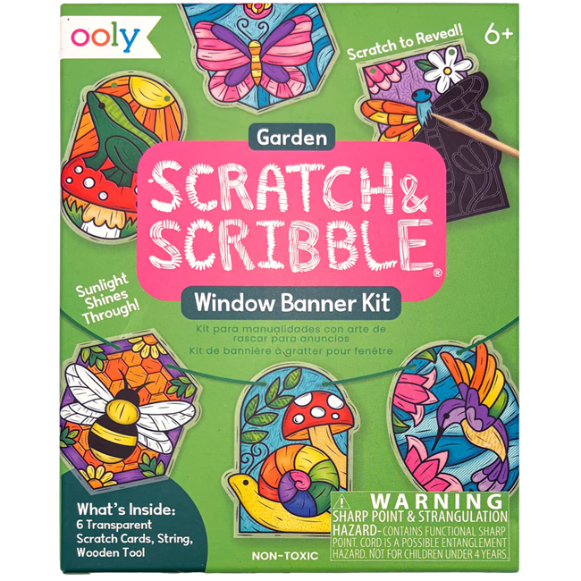 Scratch & Scribble Mini Window Banner Kit - Garden - 6 Cards