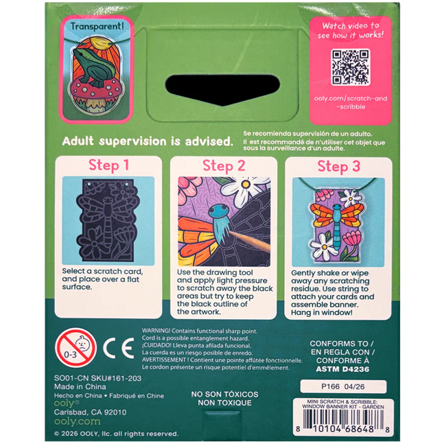 Scratch & Scribble Mini Window Banner Kit - Garden - 6 Cards