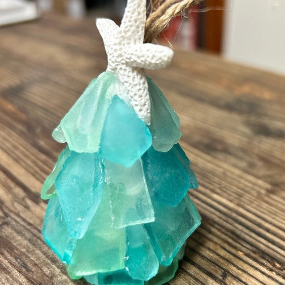 Handmade Seaglass 3D Christmas Tree Ornament