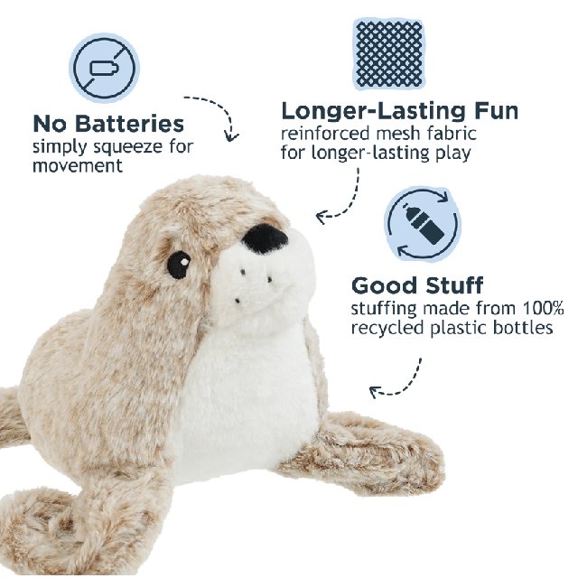 Tall Tails Animated Plush Seal 9-inch Dog Toy