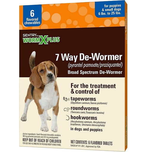 WormX Plus 7-Way De-Wormer, Small Dog - 6 count