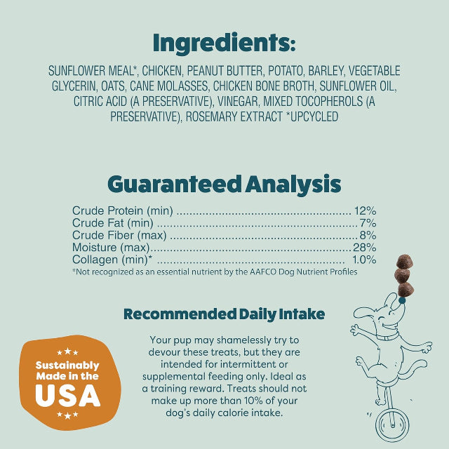 Shameless Pets Bone Broth Bits- Peanut Butter Bliss, 8oz. Training Treats