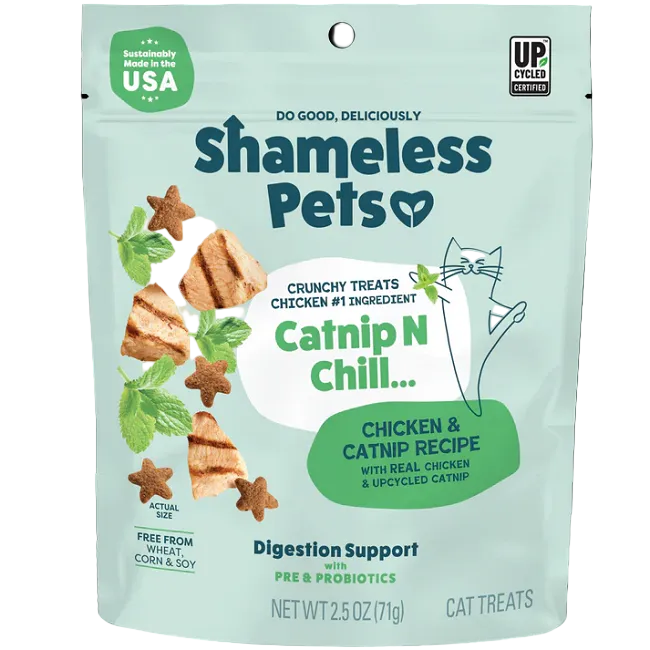 Shameless Pets Catnip N Chill Crunchy Chicken and Catnip Cat Treats 2.5 oz