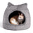 Best Friends by Sheri Vegan Fur Meow Hut Domed Pet Bed, Standard Gray