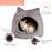 Best Friends by Sheri Vegan Fur Meow Hut Domed Pet Bed, Standard Gray