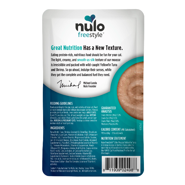 Nulo FreeStyle Silky Mousse Tuna & Shrimp Recipe for Cats 2.8oz
