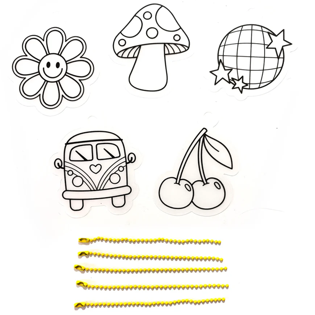 Shrink-Its! Mini DIY Shrink Art Kit - Good Vibes - 5 Charms