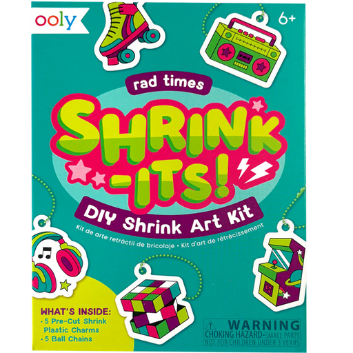 Shrink-Its! Mini DIY Shrink Art Kit - Rad Times - 5 Charms