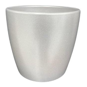 silver ceramic plant pot Ceramic Planter, Silver Color, 6.25"