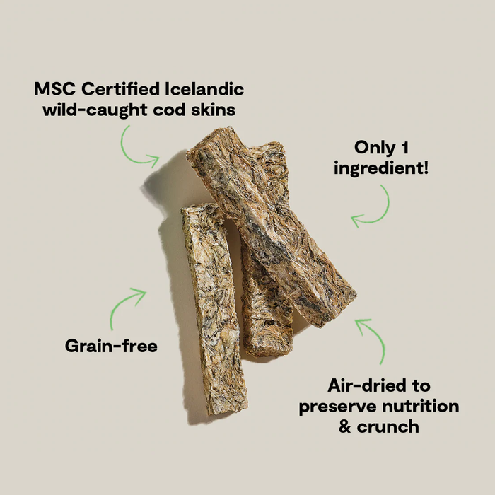 Open Farm Icelandic Air-Dried Cod Skin Dog Treats 4.1oz