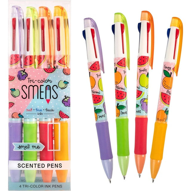 Tri-Color Smens 4-Pack 3-in-1 Scented Pens