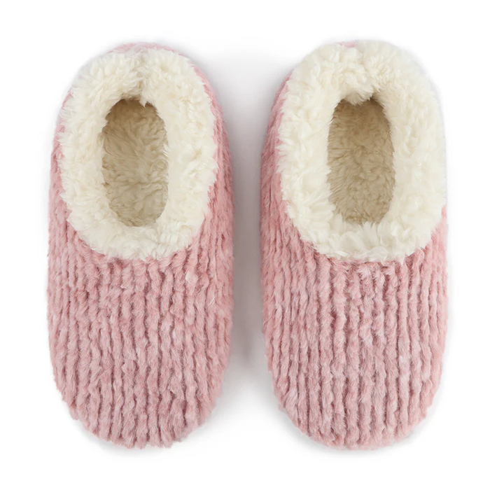 Snoozies! Womens Teddy Bear Faux Fur Pink Slipper With Memory Foam Sole