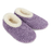 Snoozies! Womens Teddy Bear Faux Fur Purple Slipper With Memory Foam Sole