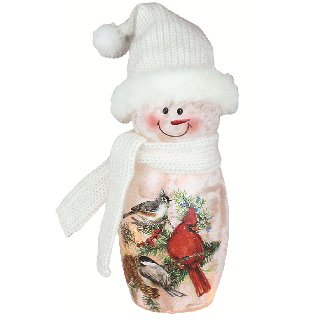 Stony Creek Birds of Winter Pre-Lit Small Vase w/ Hat & Scarf, Assorted