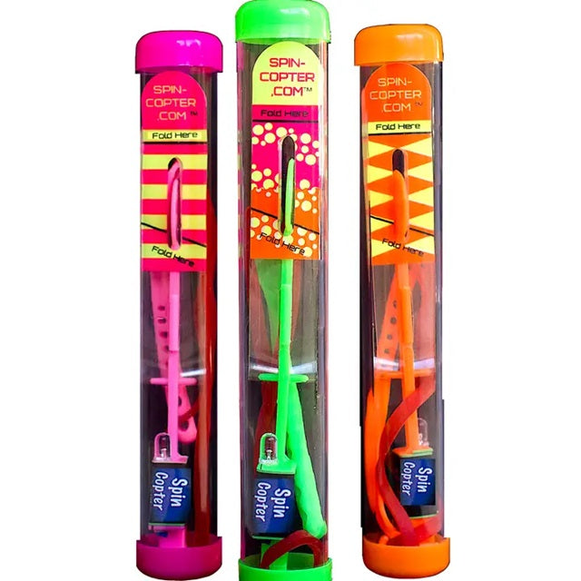 Spin Copter Original LED Slingshot Helicopter Toy, Assorted Colors