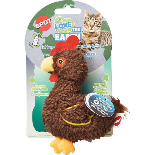 SPOT Love the Earth Barnyard Bird Cat Toy, 4-inch Assorted